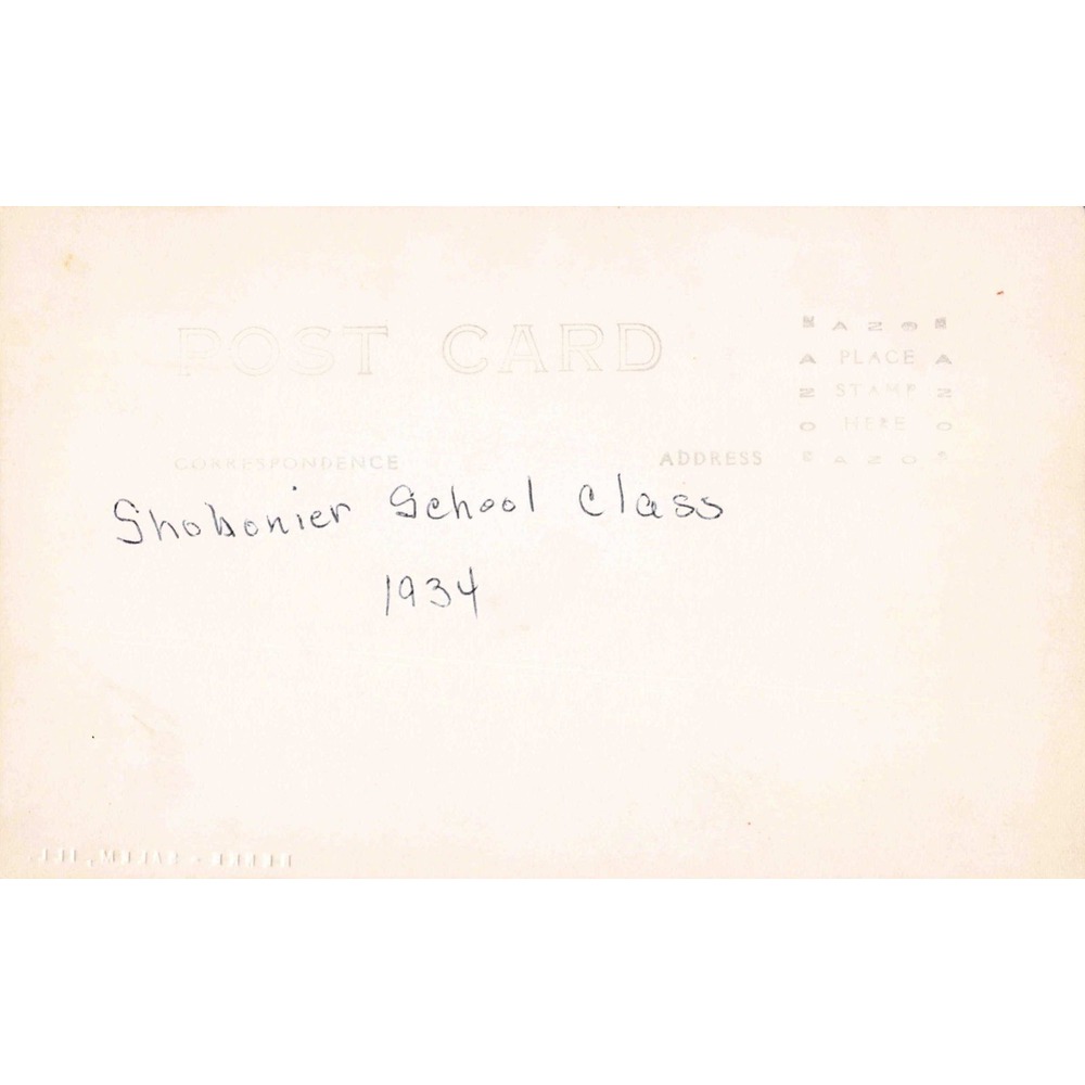 Vintage 1934 Shobonier High School Class Real Photo Postcard RPPC Illinois - Picture 2 of 2